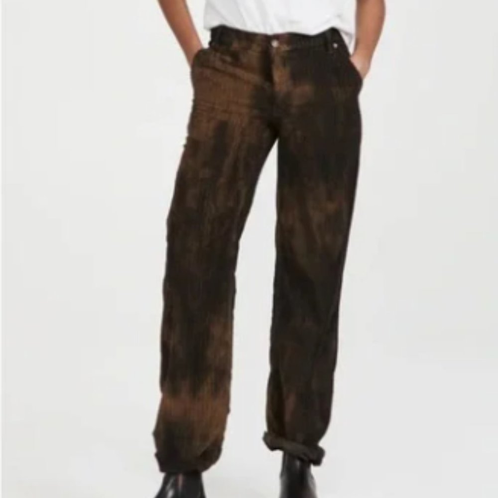 Free People Black & Brown Tie-Dye Corduroy Pant - Size 31